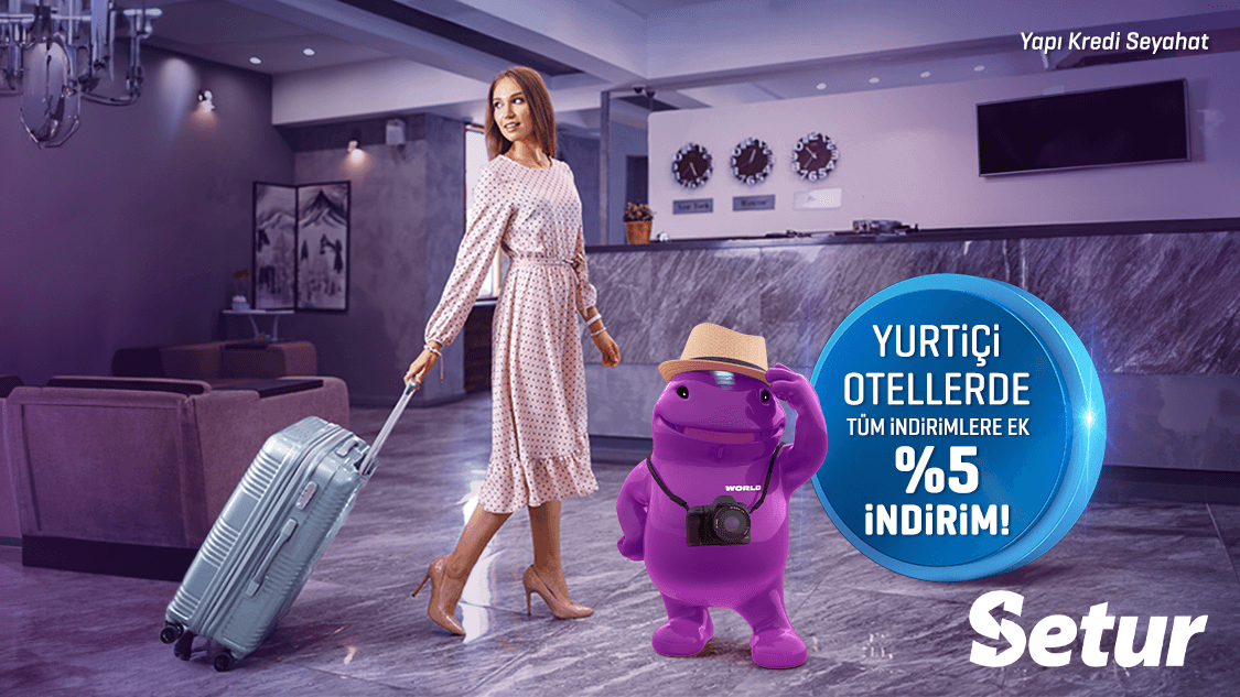 Yurt içi otel rezervasyonlarınızda tüm indirimlere ek %5 indirim!